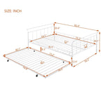 Lit de repos en métal avec tête de lit en forme de maison et lit gigogne double – Cadre de lit pour chambre d'enfants