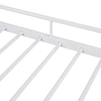 Lit de repos en métal avec tête de lit en forme de maison et lit gigogne double – Cadre de lit pour chambre d'enfants