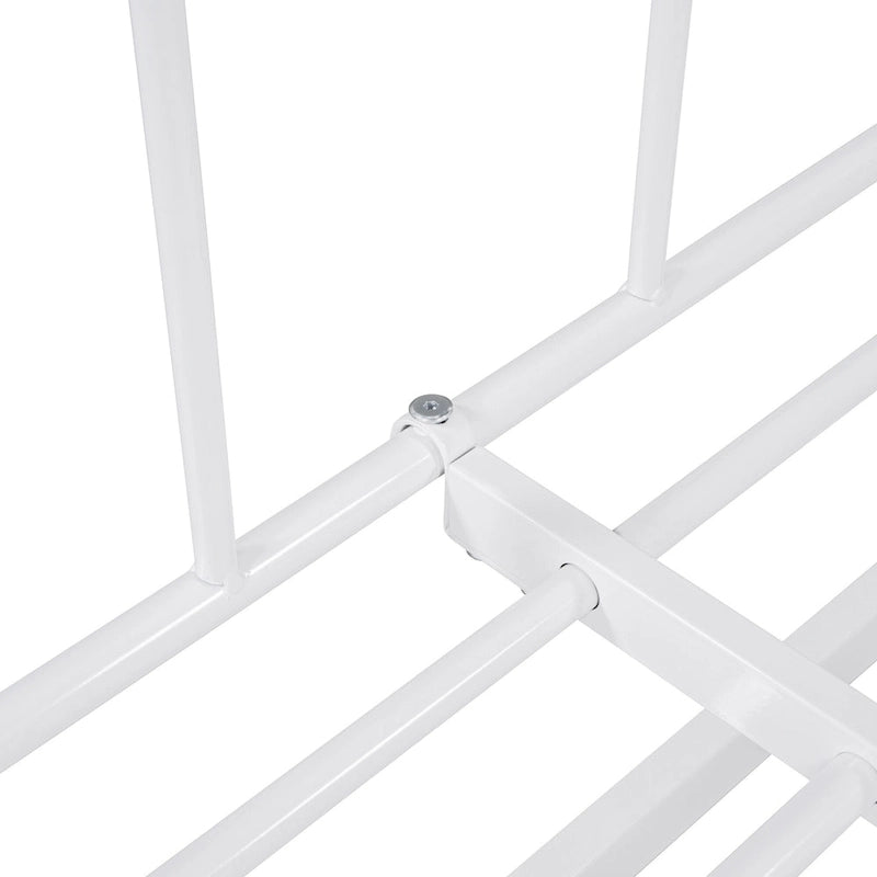Lit de repos en métal avec tête de lit en forme de maison et lit gigogne double – Cadre de lit pour chambre d'enfants
