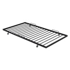Lit de repos en métal avec tête de lit en forme de maison et lit gigogne double – Cadre de lit pour chambre d'enfants