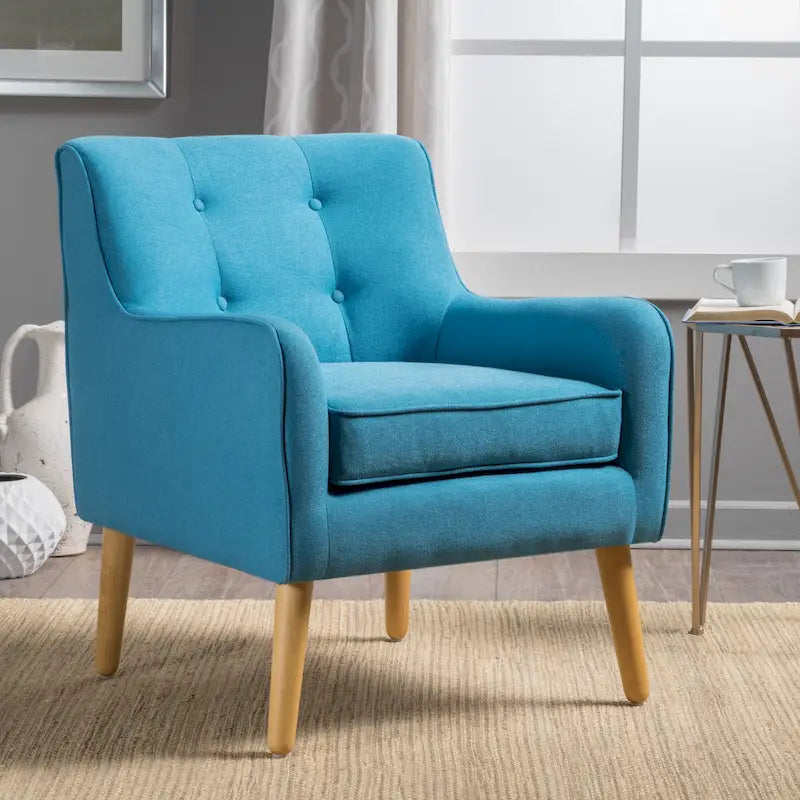 Fauteuil d'appoint moderne en velours capitonné de 25 po avec pieds épingles