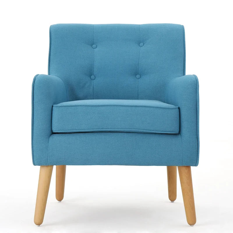 Fauteuil d'appoint moderne en velours capitonné de 25 po avec pieds épingles