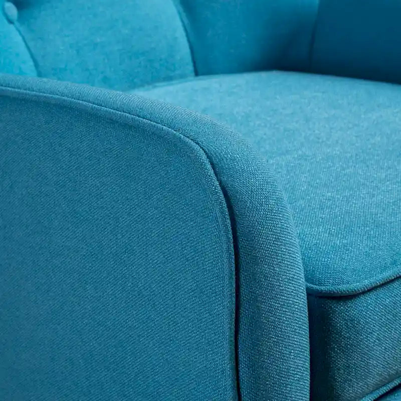 Fauteuil d'appoint moderne en velours capitonné de 25 po avec pieds épingles