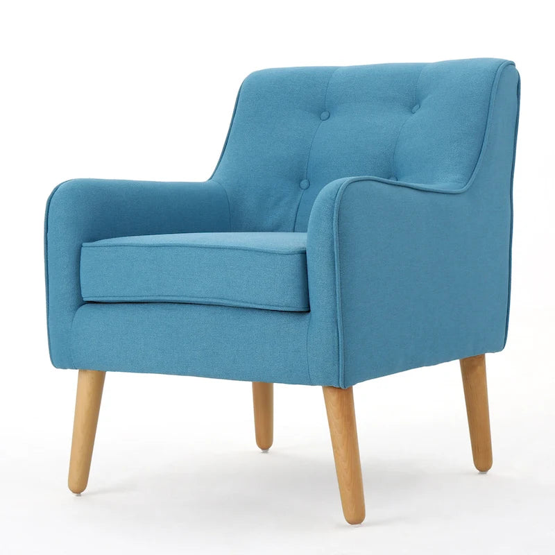 Fauteuil d'appoint moderne en velours capitonné de 25 po avec pieds épingles
