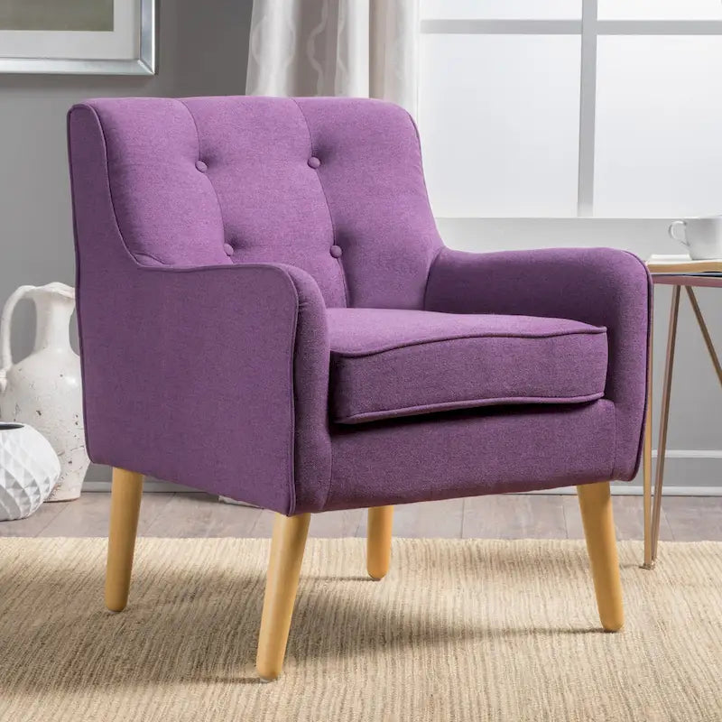 Fauteuil d'appoint moderne en velours capitonné de 25 po avec pieds épingles
