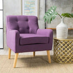 Fauteuil d'appoint moderne en velours capitonné de 25 po avec pieds épingles