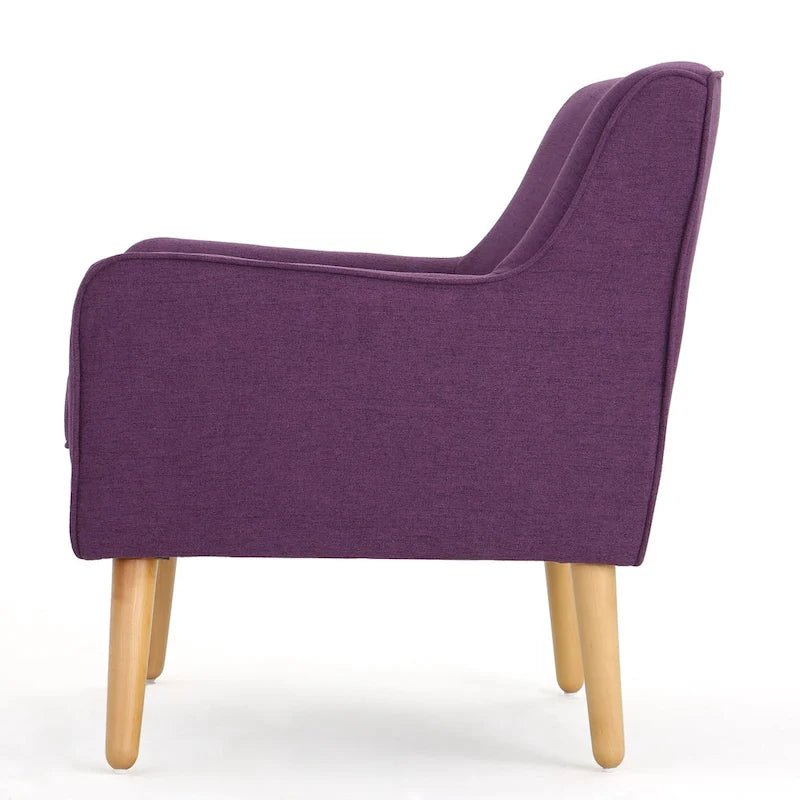 Fauteuil d'appoint moderne en velours capitonné de 25 po avec pieds épingles