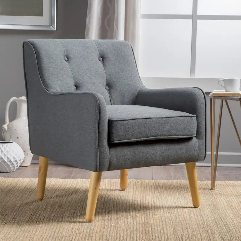 Fauteuil d'appoint moderne en velours capitonné de 25 po avec pieds épingles