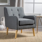 Fauteuil d'appoint moderne en velours capitonné de 25 po avec pieds épingles