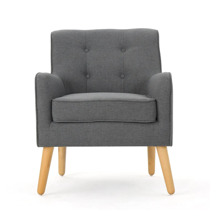 Fauteuil d'appoint moderne en velours capitonné de 25 po avec pieds épingles