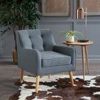Fauteuil d'appoint moderne en velours capitonné de 25 po avec pieds épingles