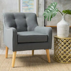 Fauteuil d'appoint moderne en velours capitonné de 25 po avec pieds épingles