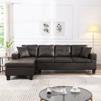 Canapé d'angle 3 places en chenille en forme de L de 250 cm avec méridienne - Salon moderne