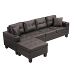 Canapé d'angle 3 places en chenille en forme de L de 250 cm avec méridienne - Salon moderne