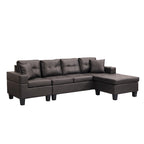 Canapé d'angle 3 places en chenille en forme de L de 250 cm avec méridienne - Salon moderne
