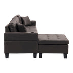 Canapé d'angle 3 places en chenille en forme de L de 250 cm avec méridienne - Salon moderne