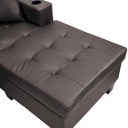 Canapé d'angle 3 places en chenille en forme de L de 250 cm avec méridienne - Salon moderne