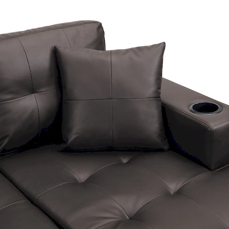 Canapé d'angle 3 places en chenille en forme de L de 250 cm avec méridienne - Salon moderne