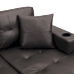 Canapé d'angle 3 places en chenille en forme de L de 250 cm avec méridienne - Salon moderne