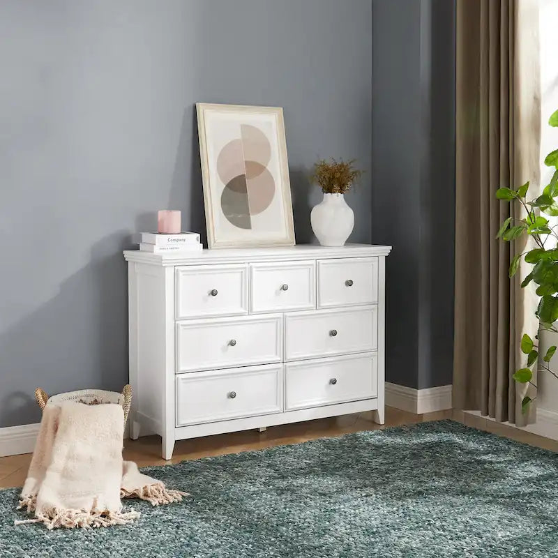 Commode horizontale moderne de ferme à 7 tiroirs, meuble de rangement pour vêtements, tiroirs de rangement pour le salon