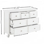 Commode horizontale moderne de ferme à 7 tiroirs, meuble de rangement pour vêtements, tiroirs de rangement pour le salon