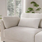 Canapé d'angle en chenille 4 places de 315 cm avec console de rangement - Style moderne
