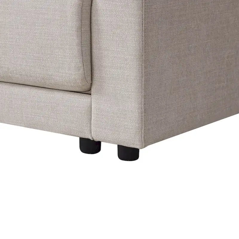 Canapé d'angle en chenille 4 places de 315 cm avec console de rangement - Style moderne