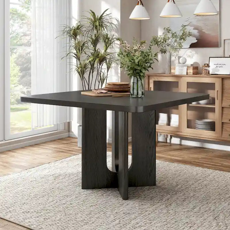 Table à manger carrée en bois massif de 54 pouces, hauteur comptoir - Style moderne