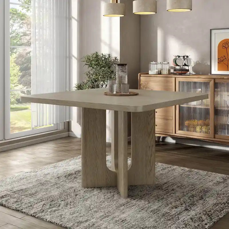 Table à manger carrée en bois massif de 54 pouces, hauteur comptoir - Style moderne