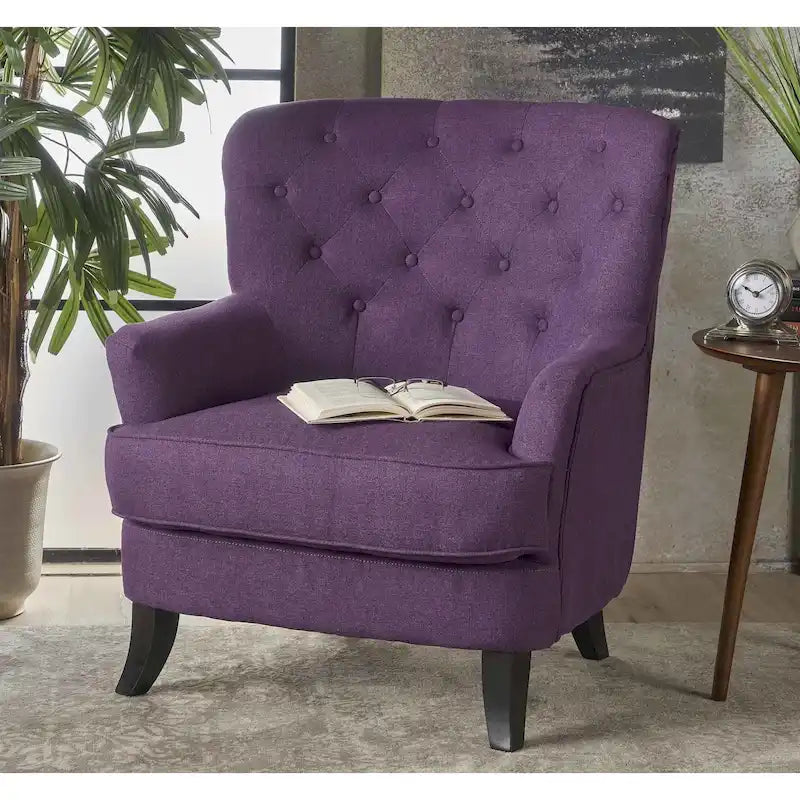 Fauteuil club en tissu capitonné - Fauteuil d'appoint capitonné pour salon