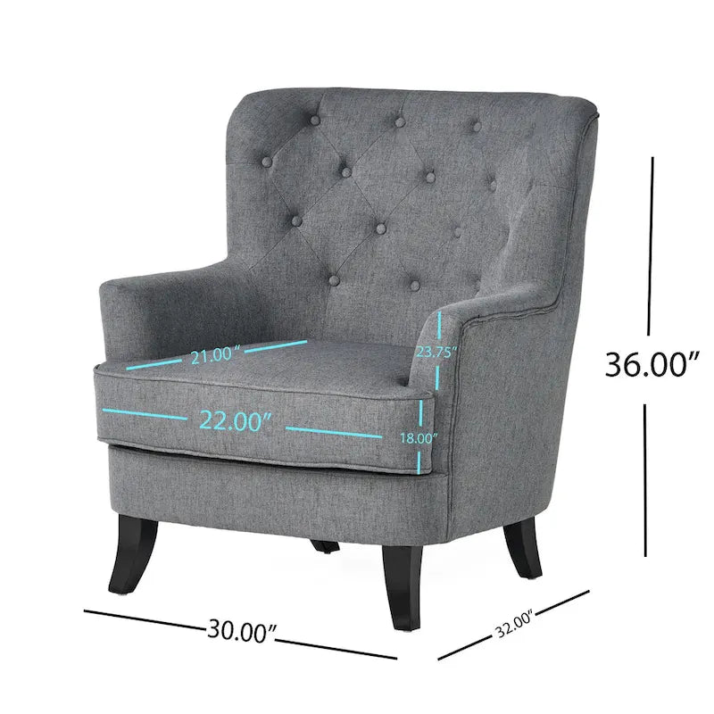 Fauteuil club en tissu capitonné - Fauteuil d'appoint capitonné pour salon