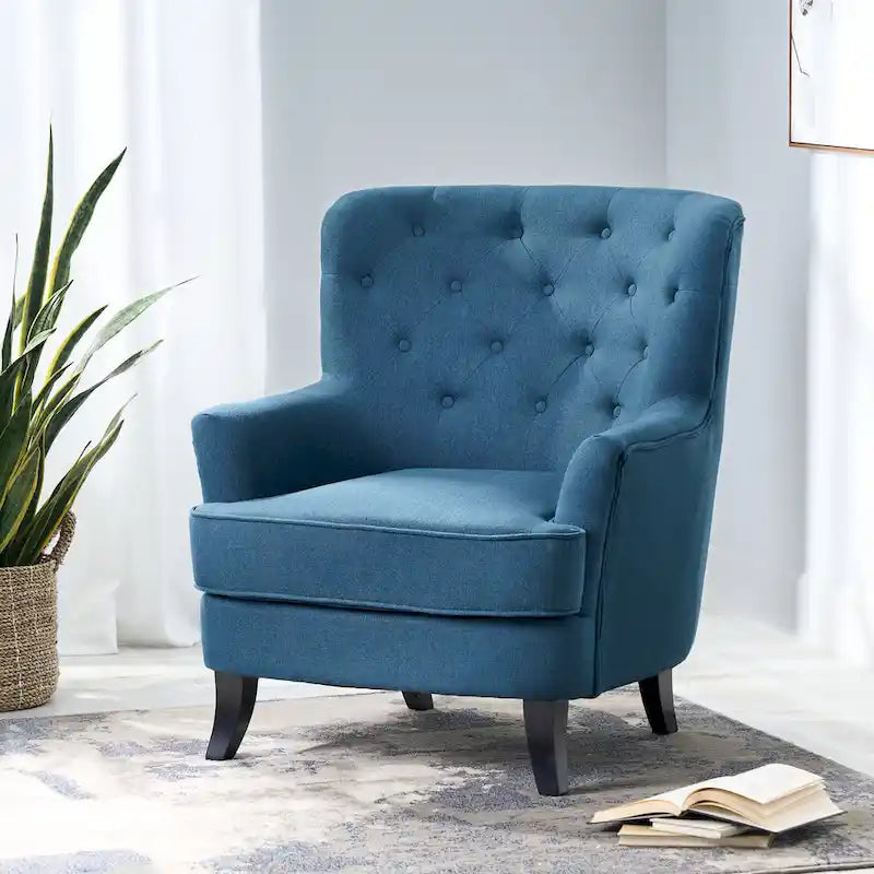Fauteuil club en tissu capitonné - Fauteuil d'appoint capitonné pour salon