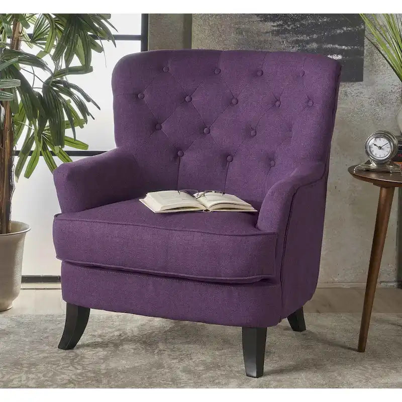 Fauteuil club en tissu capitonné - Fauteuil d'appoint capitonné pour salon