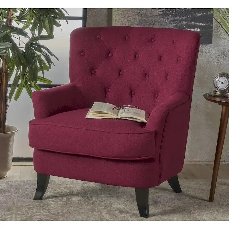 Fauteuil club en tissu capitonné - Fauteuil d'appoint capitonné pour salon