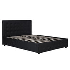 Lit plateforme moderne en similicuir noir – Meuble de chambre