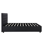 Lit plateforme moderne en similicuir noir – Meuble de chambre
