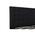 Lit plateforme moderne en similicuir noir – Meuble de chambre