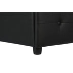 Lit plateforme moderne en similicuir noir – Meuble de chambre