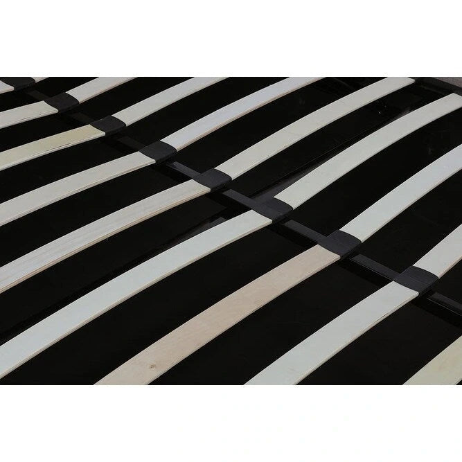 Lit plateforme moderne en similicuir noir – Meuble de chambre