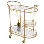 Chariot de rangement de bar à boissons à 3 niveaux en fer moderne contemporain - Or, argent ou noir mat