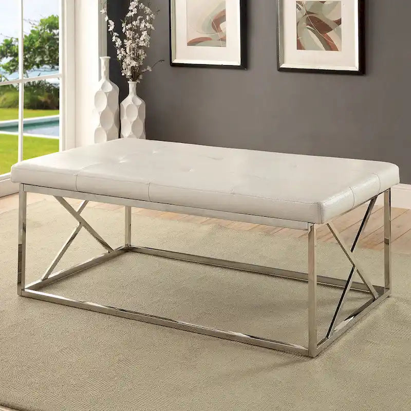Banc d'appoint capitonné moderne en similicuir – Assise pour entrée et salon