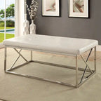 Banc d'appoint capitonné moderne en similicuir – Assise pour entrée et salon