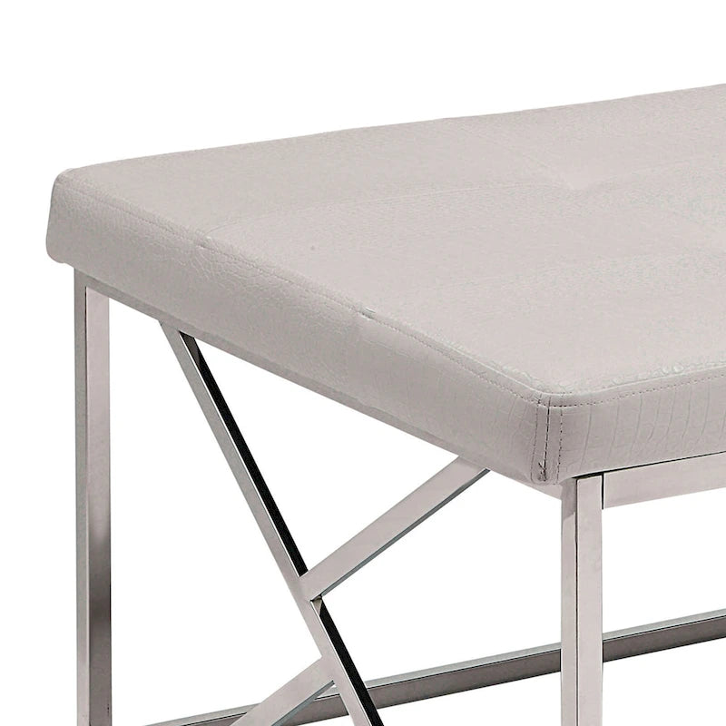 Banc d'appoint capitonné moderne en similicuir – Assise pour entrée et salon