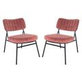 Lot de 2 fauteuils d'appoint en velours - Fauteuil rembourré moderne du milieu du siècle