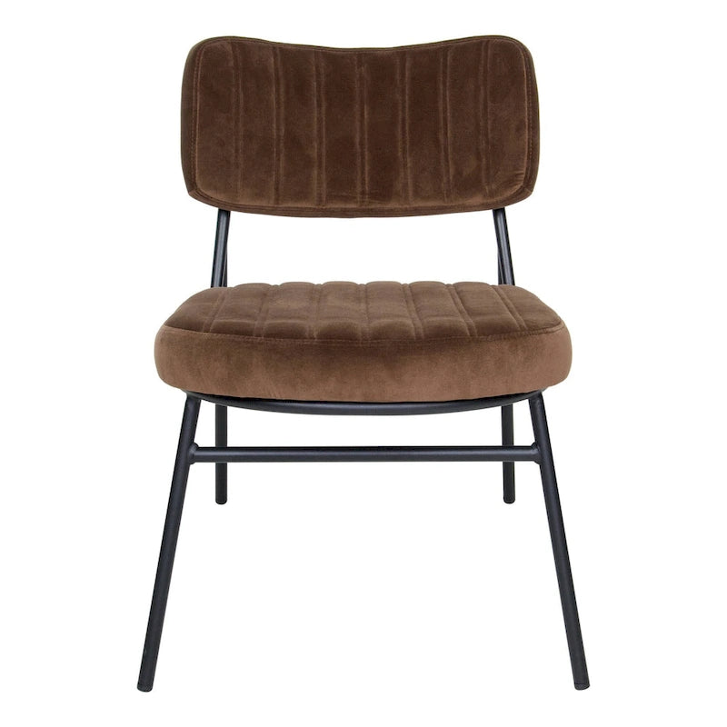 Lot de 2 fauteuils d'appoint en velours - Fauteuil rembourré moderne du milieu du siècle