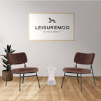 Lot de 2 fauteuils d'appoint en velours - Fauteuil rembourré moderne du milieu du siècle