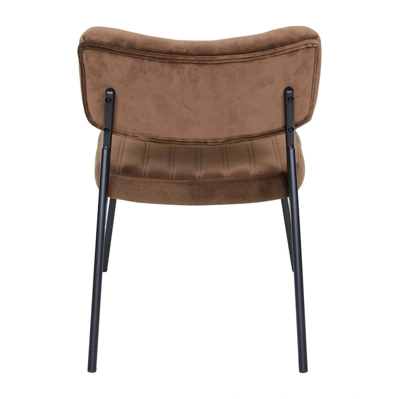 Lot de 2 fauteuils d'appoint en velours - Fauteuil rembourré moderne du milieu du siècle