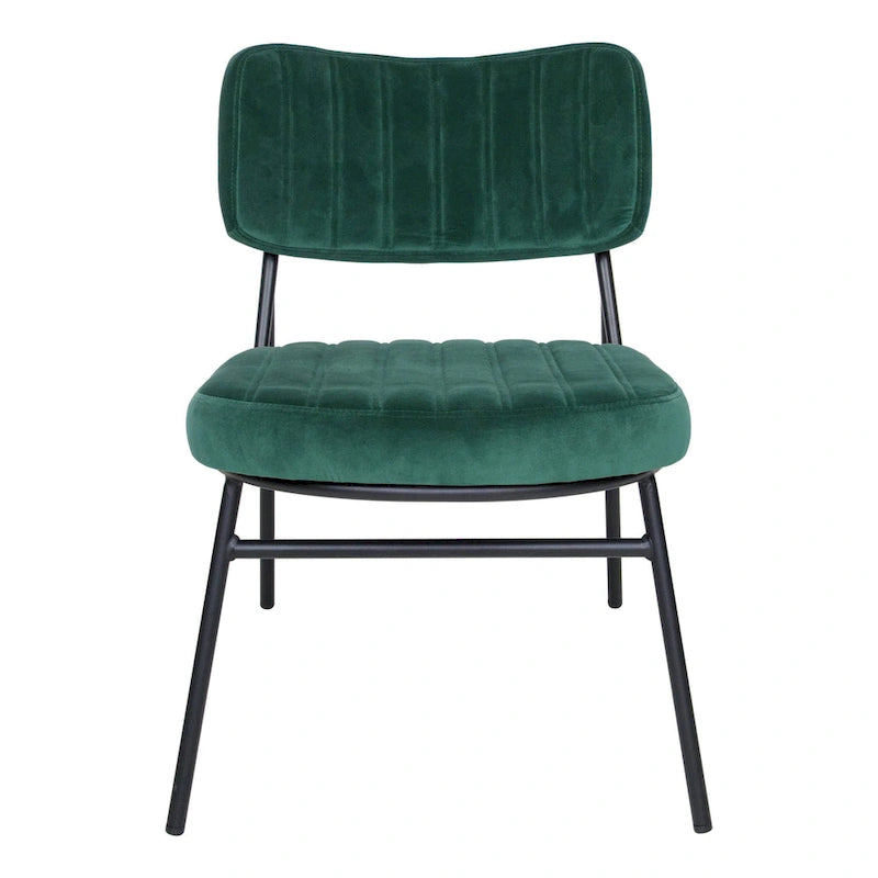 Lot de 2 fauteuils d'appoint en velours - Fauteuil rembourré moderne du milieu du siècle