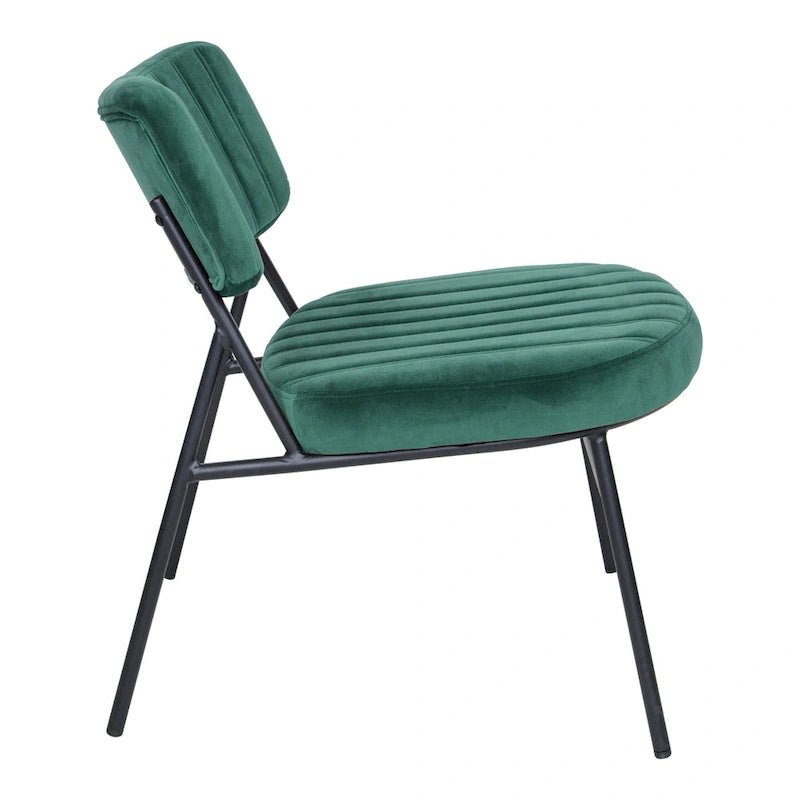 Lot de 2 fauteuils d'appoint en velours - Fauteuil rembourré moderne du milieu du siècle
