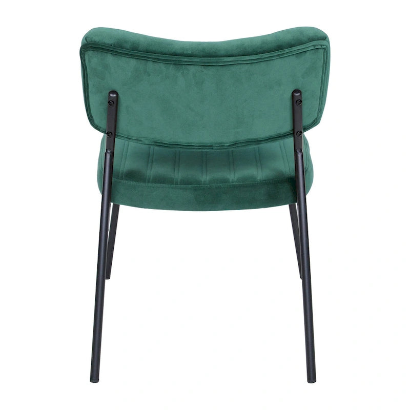 Lot de 2 fauteuils d'appoint en velours - Fauteuil rembourré moderne du milieu du siècle